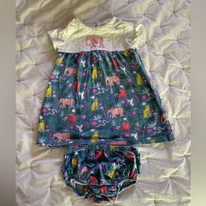 Baby Boden elephant dress & bloomer set